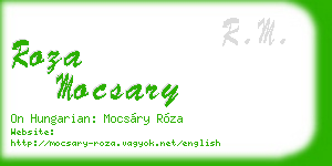 roza mocsary business card