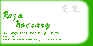 roza mocsary business card
